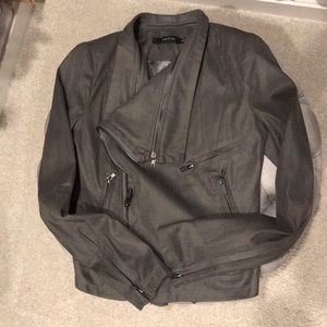 Ark & Co Gray Fabric Moto Jacket